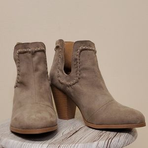 Faux Taupe Suede Ankle Boots